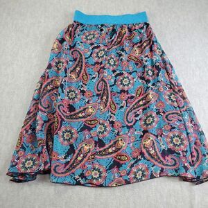 Lularoe Skirt Womens XS Multicolor Floral Flare Knee Length